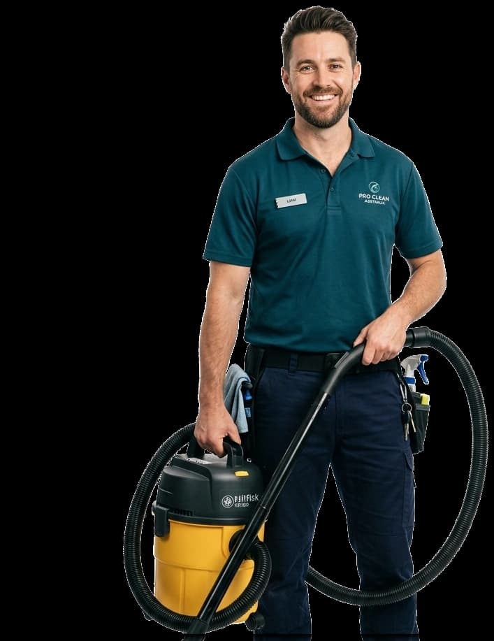 Australian commercial cleaner with vacuum cleaner