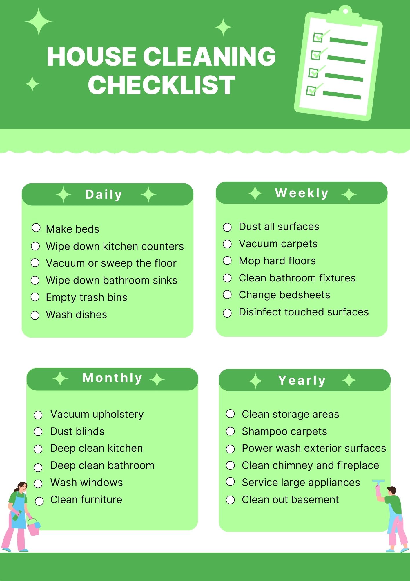 How to Make House Cleaning Schedule and Checklist