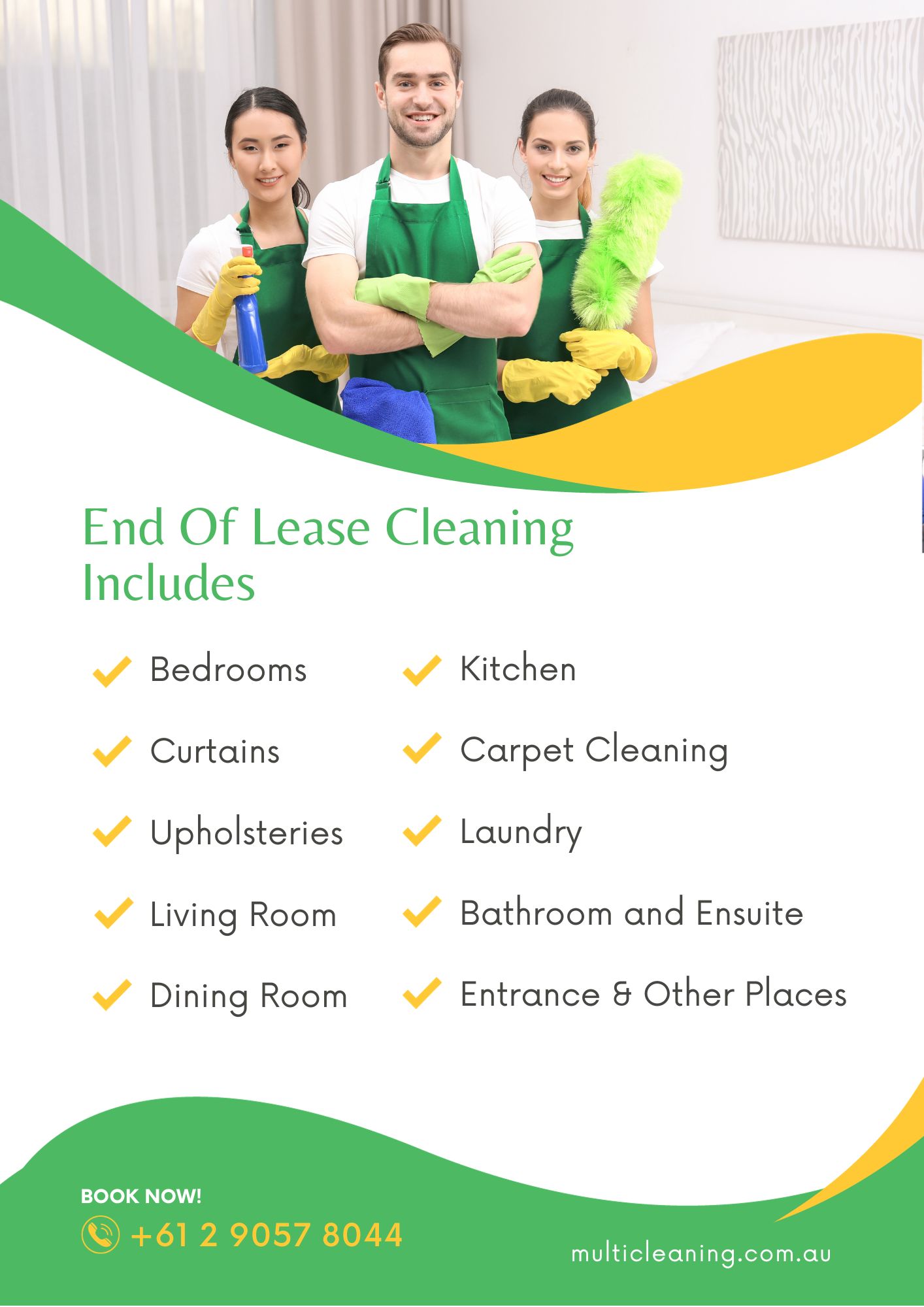 End of lease cleaning includes